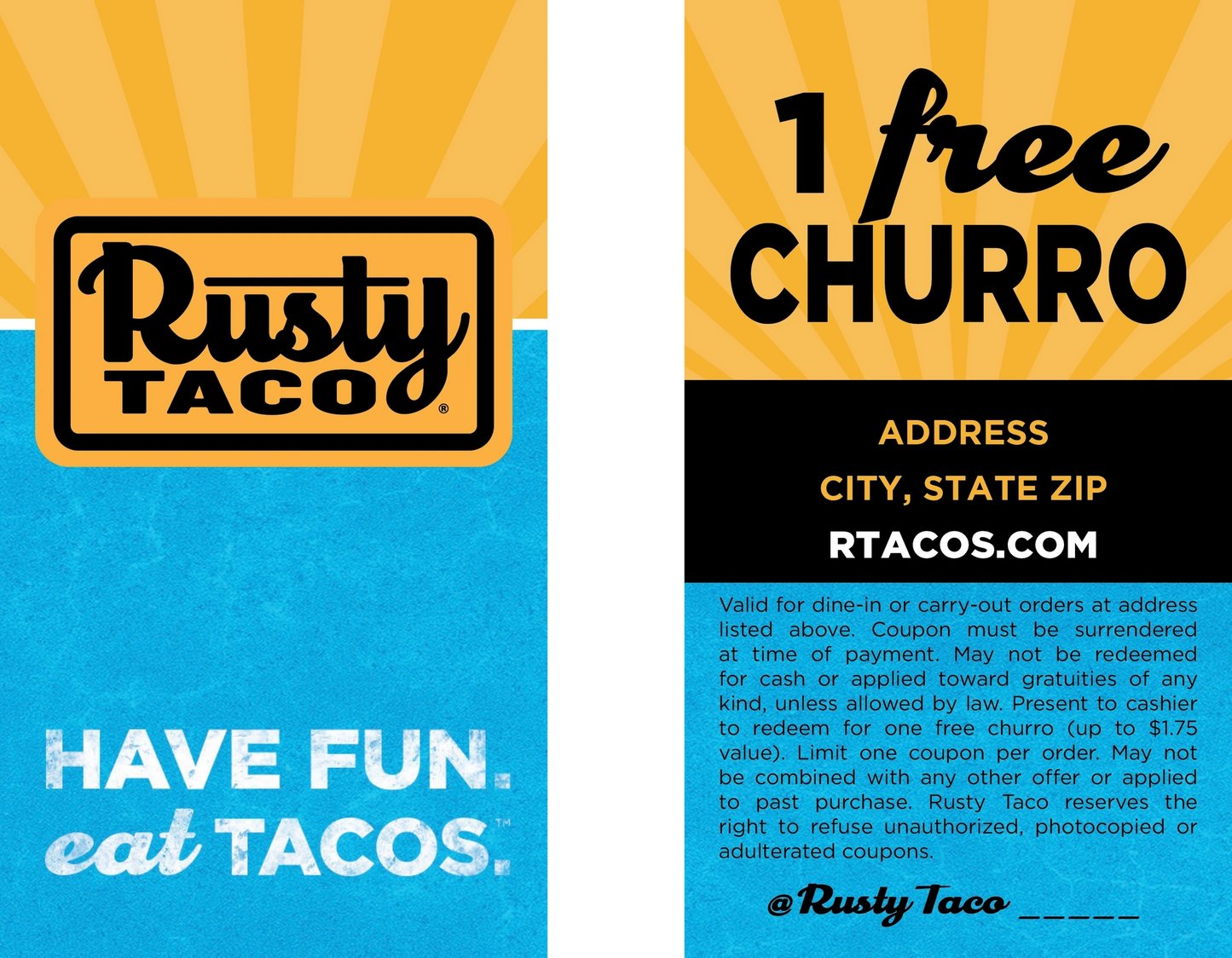 Free Churro Card