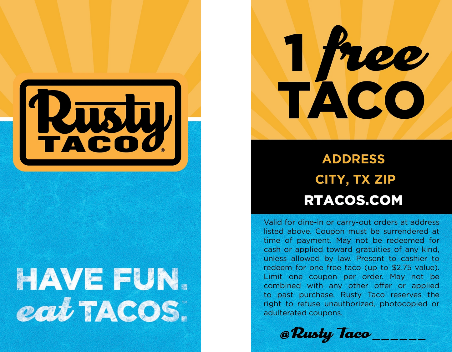 Free Taco Card